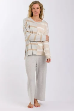 Talamaya Tops|Knitwear|Hinterland Stripe Pullover - Sawdust