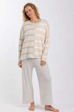 Talamaya Tops|Knitwear|Hinterland Stripe Pullover - Sawdust