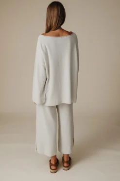 Talamaya Tops|Retreat Cotton Twist Pullover - Silver & Salt