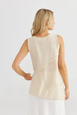 The Shanty Tops|Knitwear|Milano Knit Singlet - Ecru