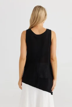 The Shanty Tops|Knitwear|Milano Knit Singlet - Black