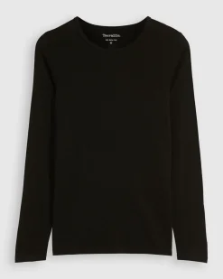Toorallie Tops|Knitwear|Crew Merino Tee - Black