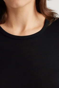 Toorallie Tops|Knitwear|Crew Merino Tee - Black