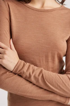Toorallie Tops|Knitwear|Crew Merino Tee - Sand Dune