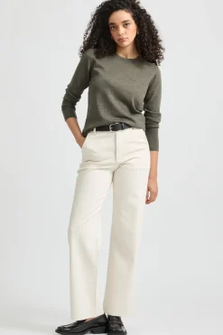 Toorallie Knitwear|Fine Merino Crew - Bay Leaf