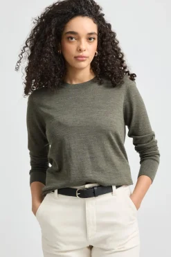 Toorallie Knitwear|Fine Merino Crew - Bay Leaf