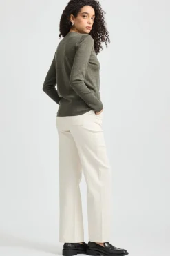 Toorallie Knitwear|Fine Merino Crew - Bay Leaf