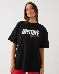 Upstate Tops|Hustle Tee- Black Bars