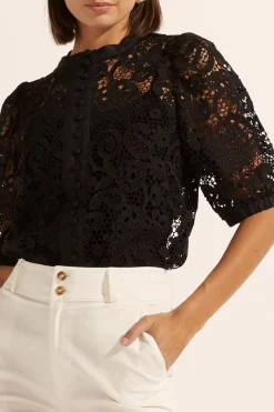 Zoe Kratzmann Tops|Parade Lace Top - Black