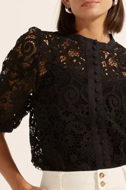 Zoe Kratzmann Tops|Parade Lace Top - Black