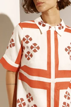 Zoe Kratzmann Tops|Pixel Top - Tamarillo Scarf